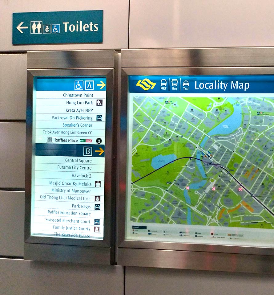 シンガポール 地下鉄 道案内の表