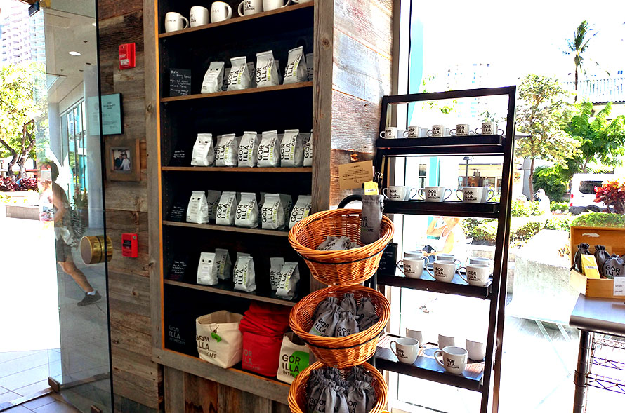 ハワイ ホノルル ワイキキ Gorilla in the Cafe(ゴリラインザカフェ) オシャレ店内